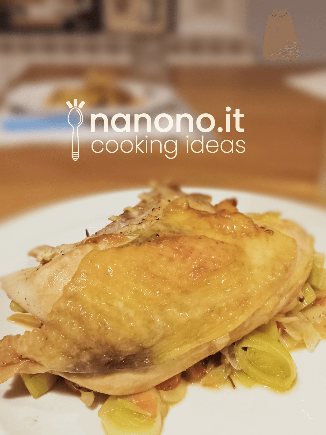 Faraona in padella con porri